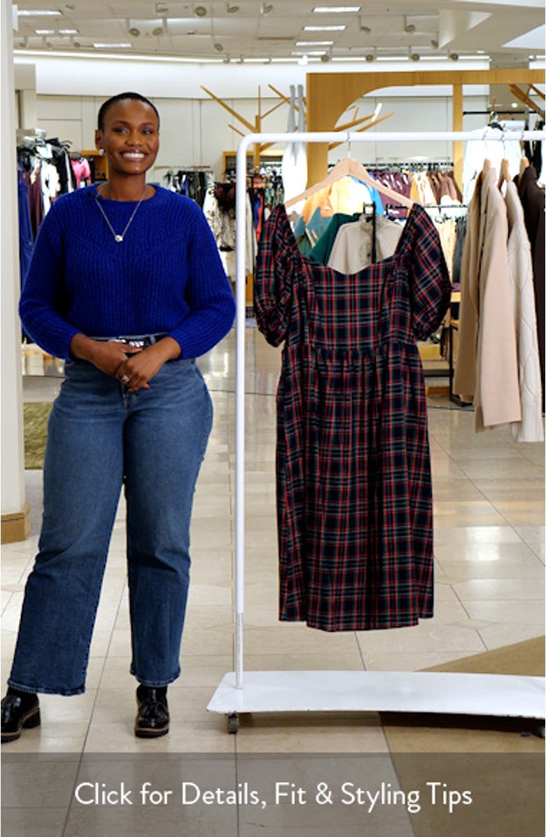 Arvada Plaid Puff Sleeve Dress, sales video thumbnail