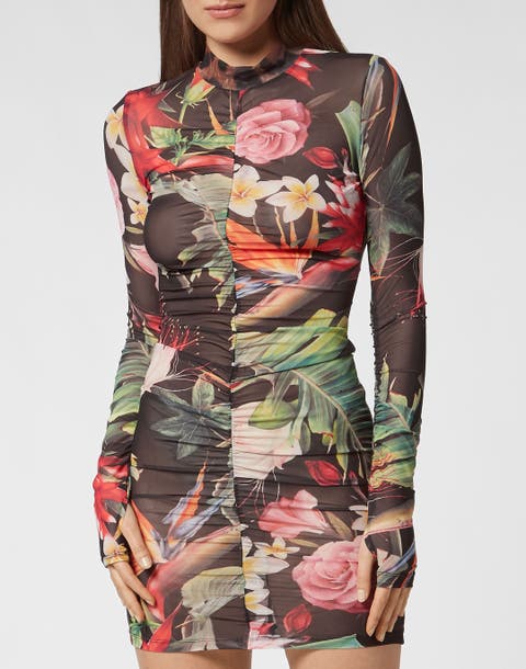 Short Dress Flowers Women