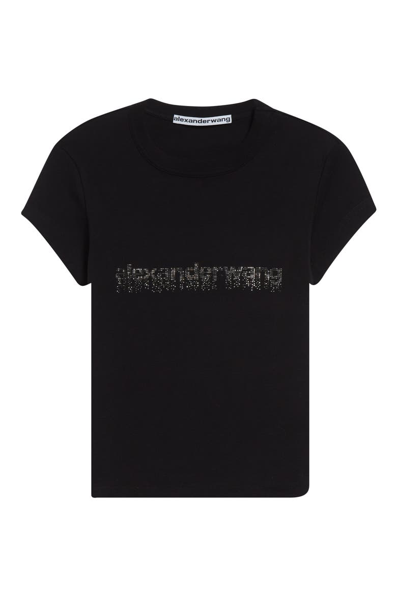 Hotfix Crystal Logo Baby Tee, Alternate, color, BLACK