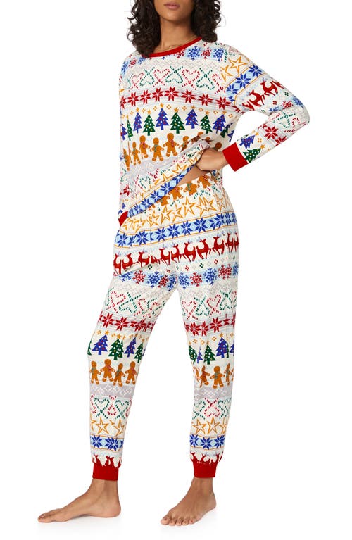 Bedhead Pajamas Holiday Print Stretch Organic Cotton Pajamas In Multi