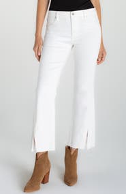 Liverpool Los Angeles Hannah Raw Split Hem Crop Flare Jeans