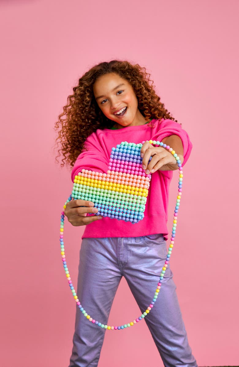 Iscream Rainbow Heart Bead Crossbody Bag, Alternate, color,