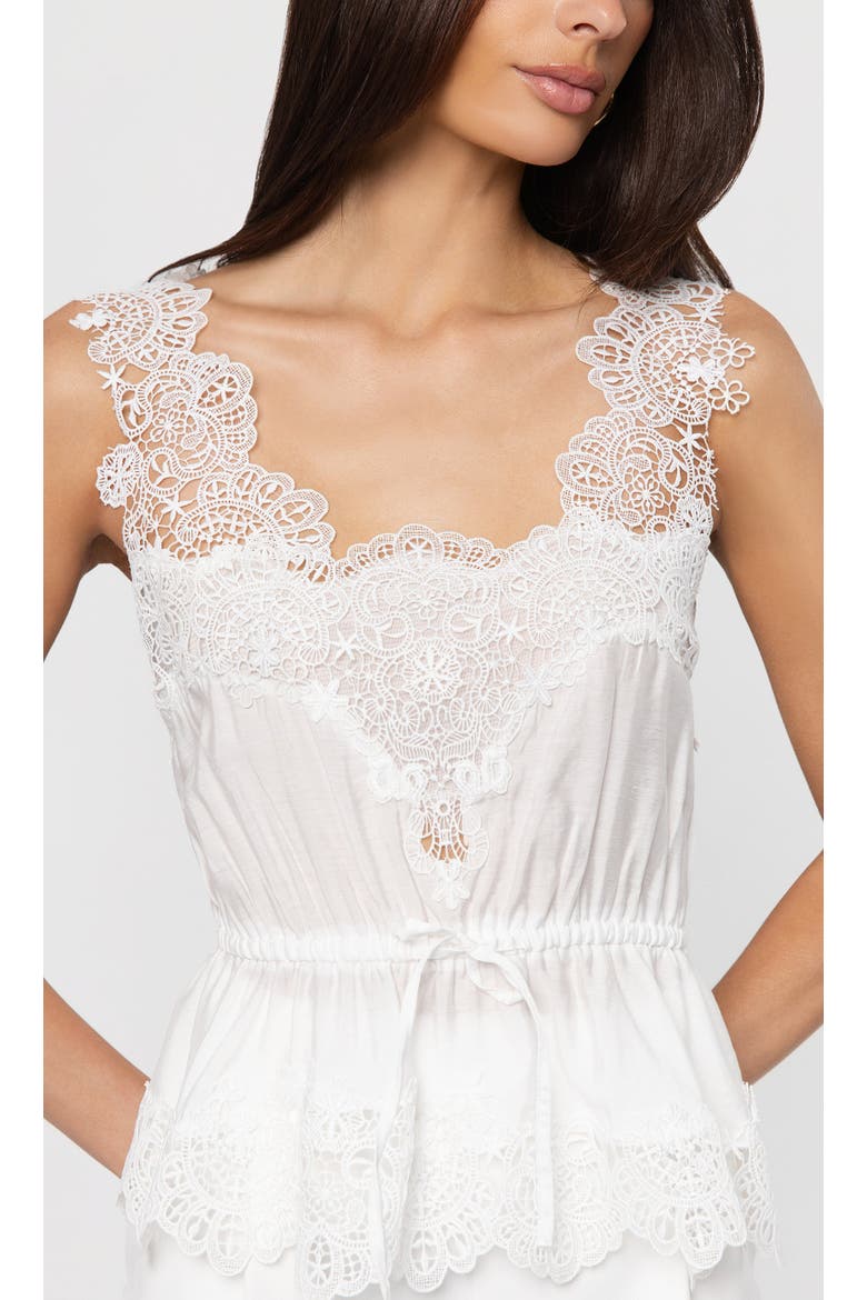 Lennox Lace Combo Voile Top, Alternate, color, White