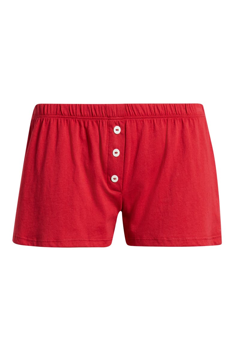 The Lucky Button Shorts, Alternate, color, RED