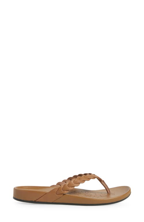 Olukai Lei Leather Flip Flop In Brown
