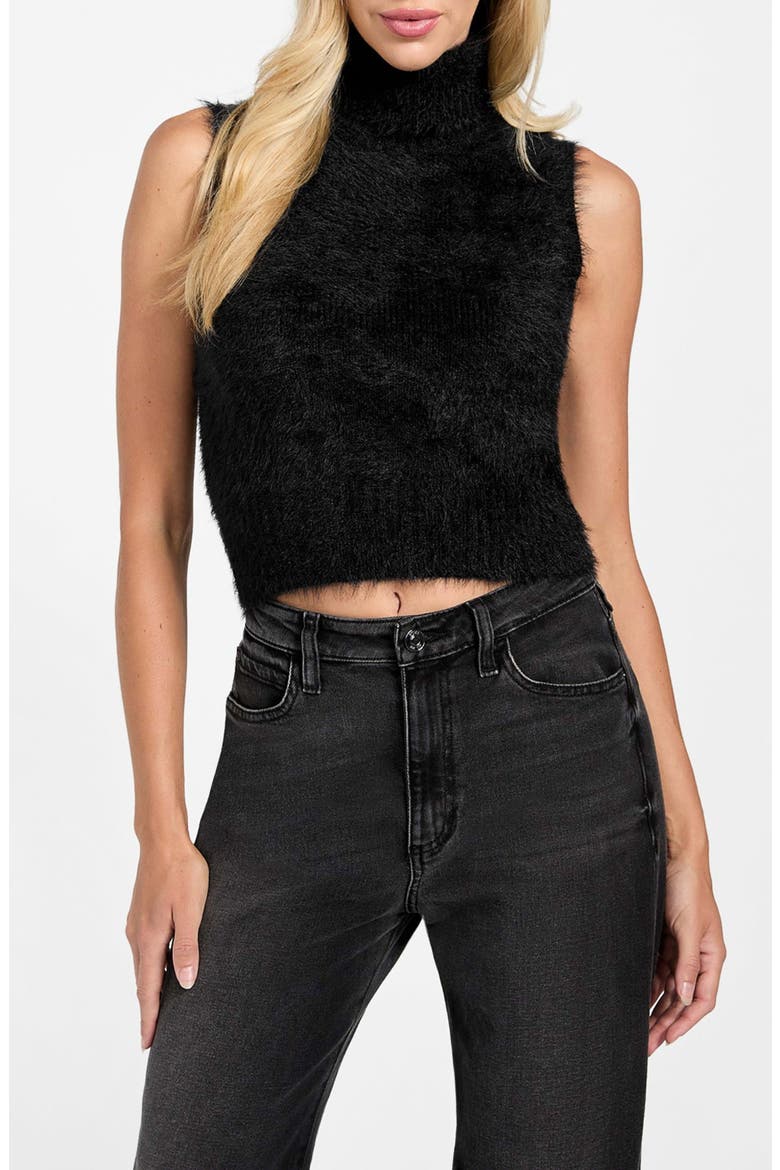Mei Fuzzy Sleeveless Crop Turtleneck Sweater, Main, color, JBLACK-BLACK