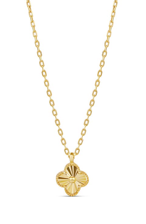 Fluted Clover Pendant Necklace