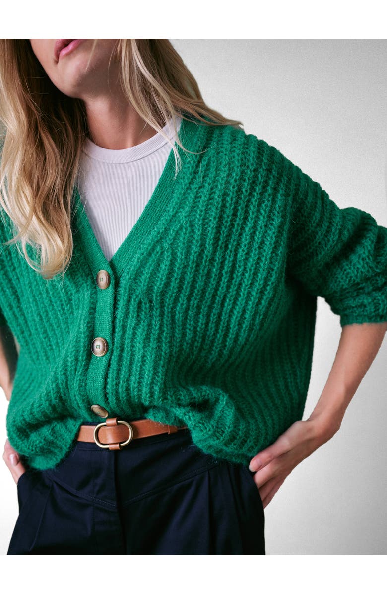 Cape Cove Sirena Alpaca Blend Italian Cardigan, Main, color, Emerald Green
