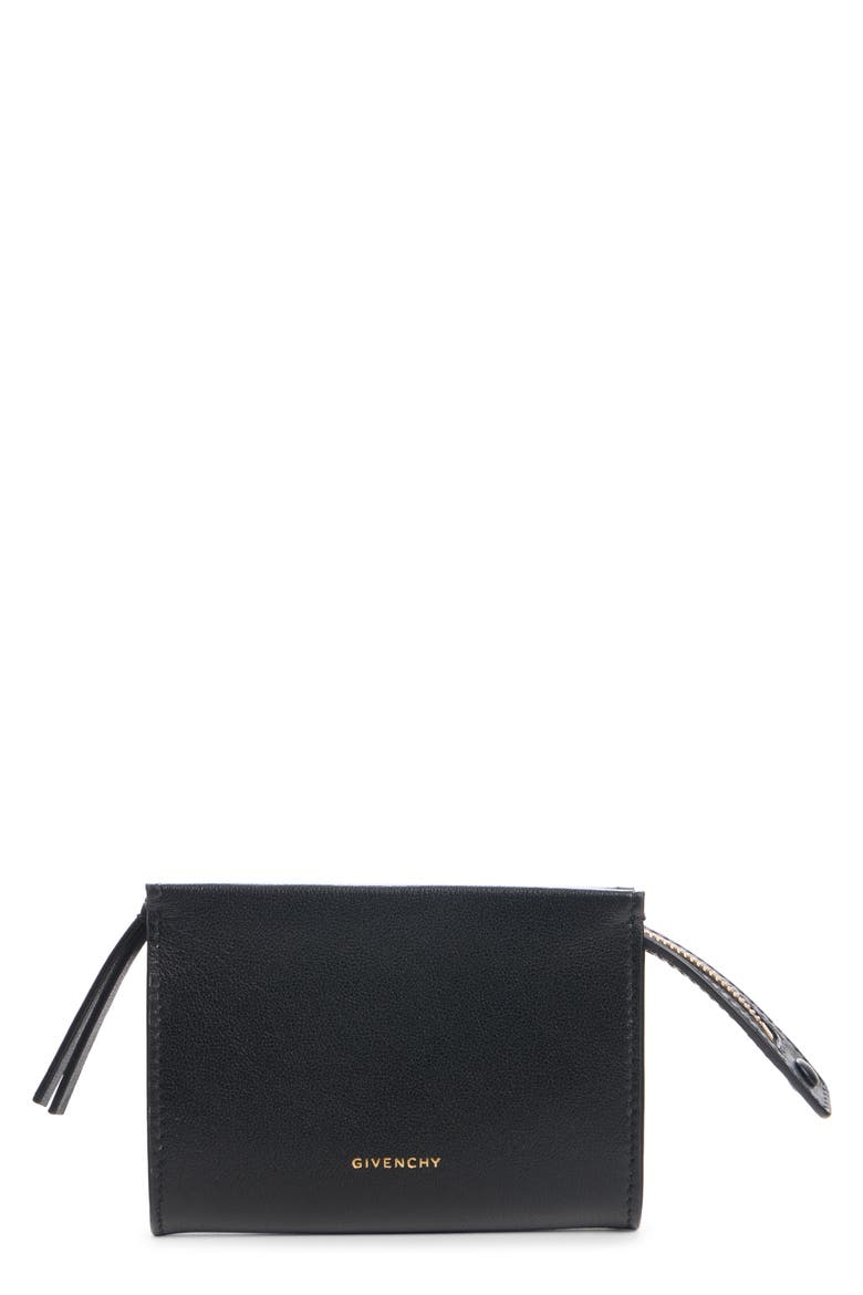 Day Leather Zip Card Case, Main, color, BLACK