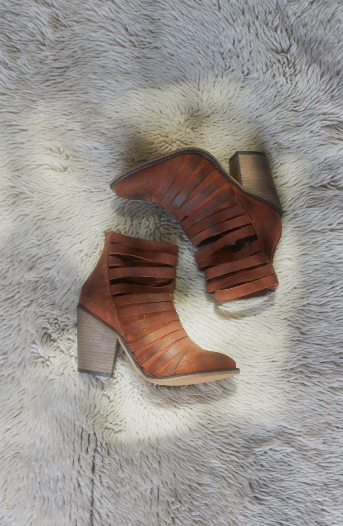 Free People 'Hybrid' Strappy Leather Bootie, Alternate, color, 