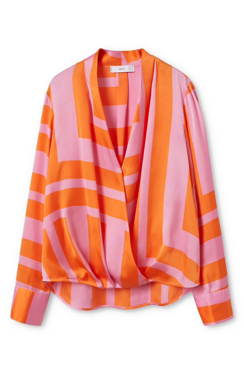 MANGO Print Satin Blouse, Alternate, color, 