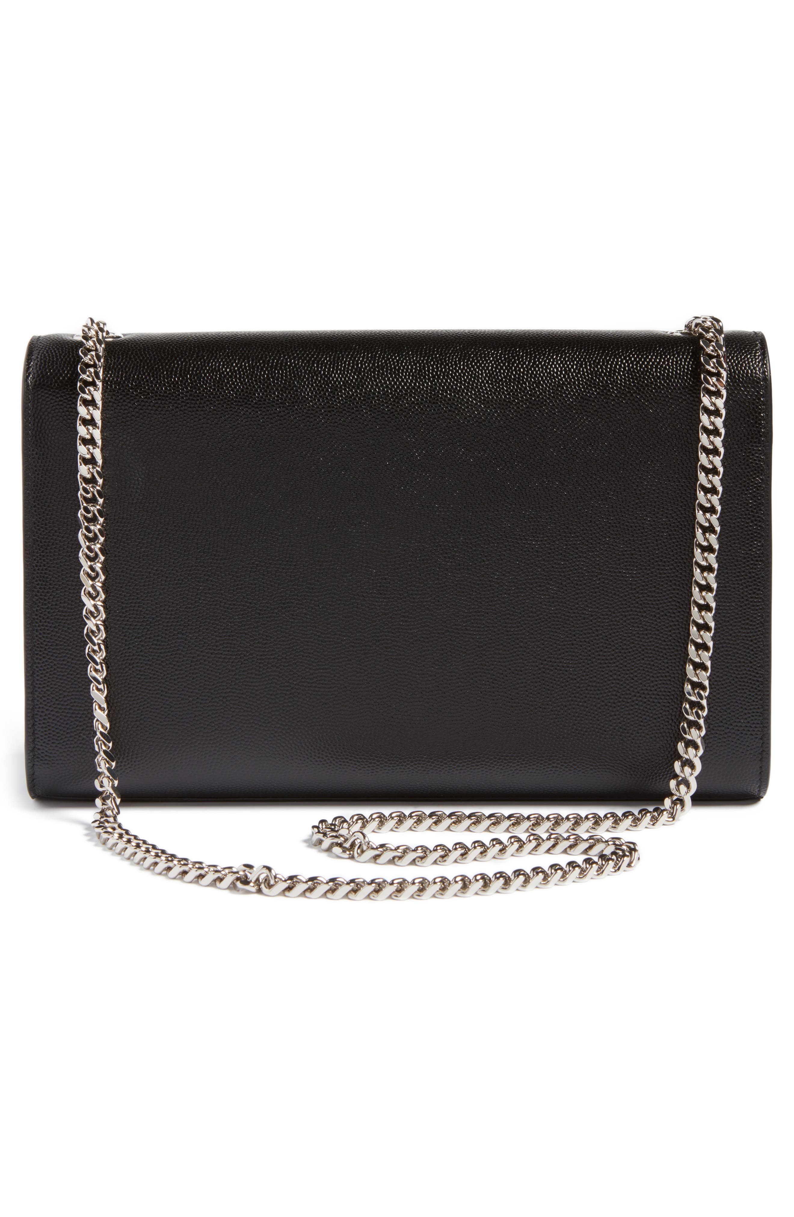 Saint Laurent Medium Kate Leather Wallet on a Chain, Alternate, color, 