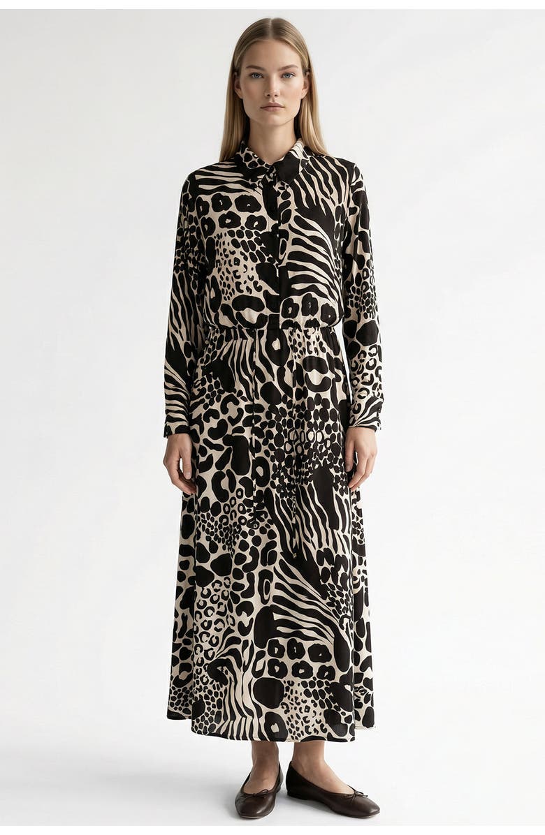 Exquise Marina Maxi Dress, Main, color, Black-Ecru