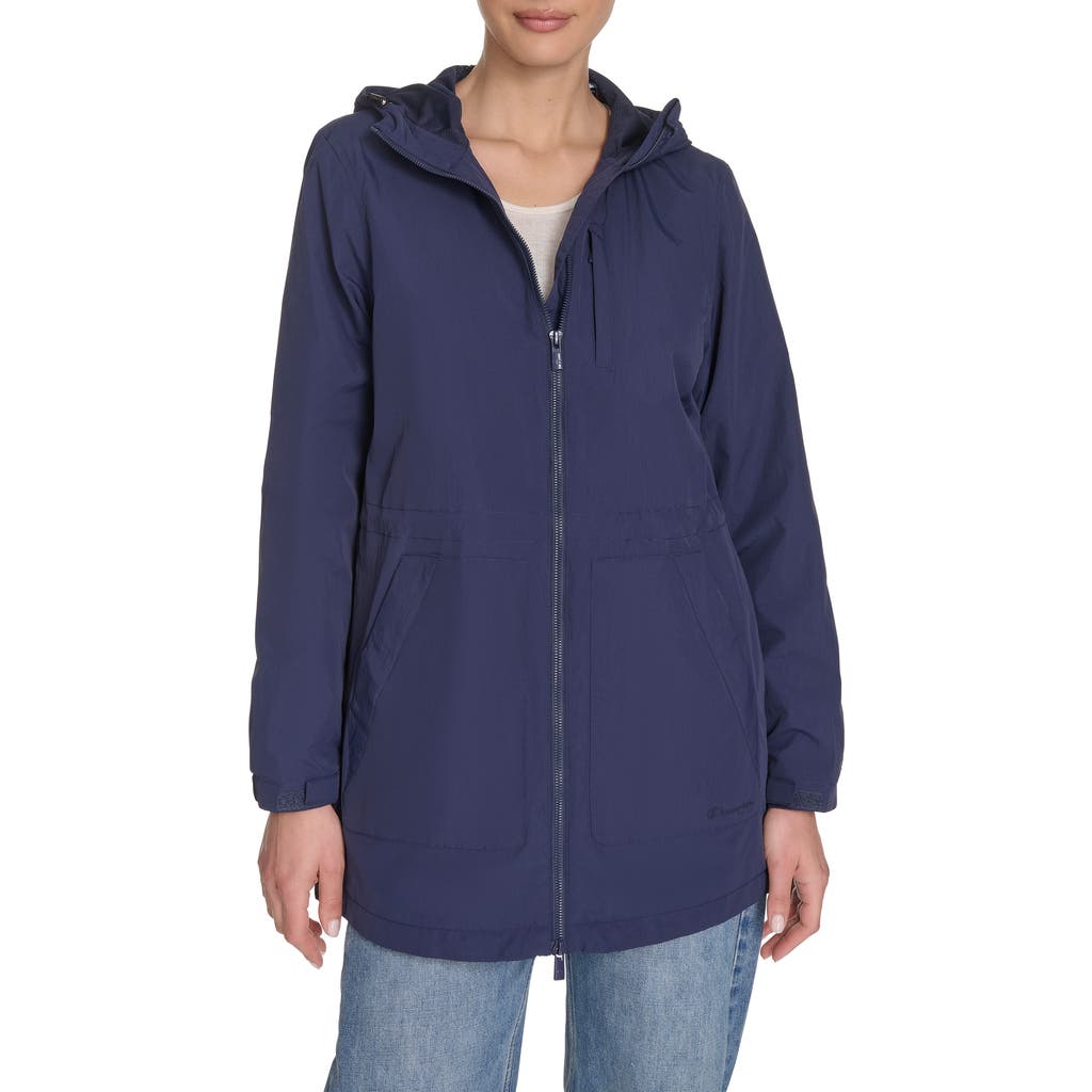 Champion Hooded Rain Jacket In Blue