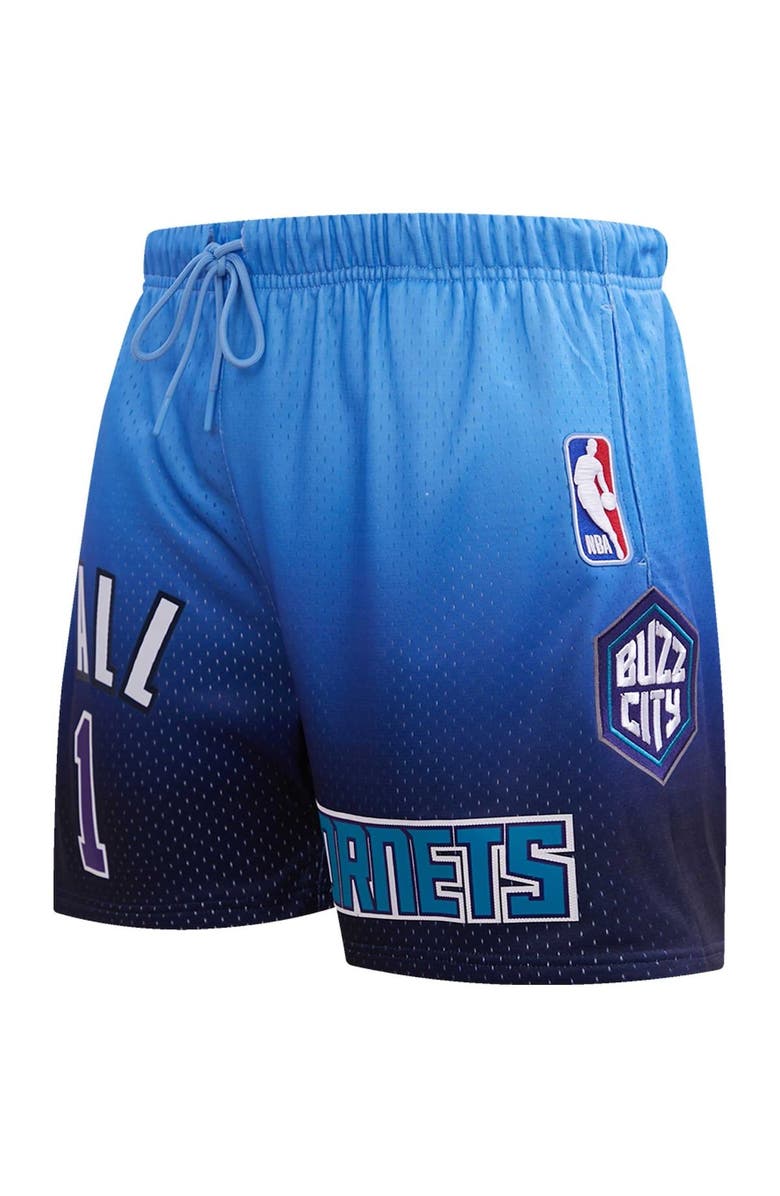 PRO STANDARD Men's Post LaMelo Ball Navy/Blue Charlotte Hornets Ombre Name & Number Shorts, Alternate, color, Navy