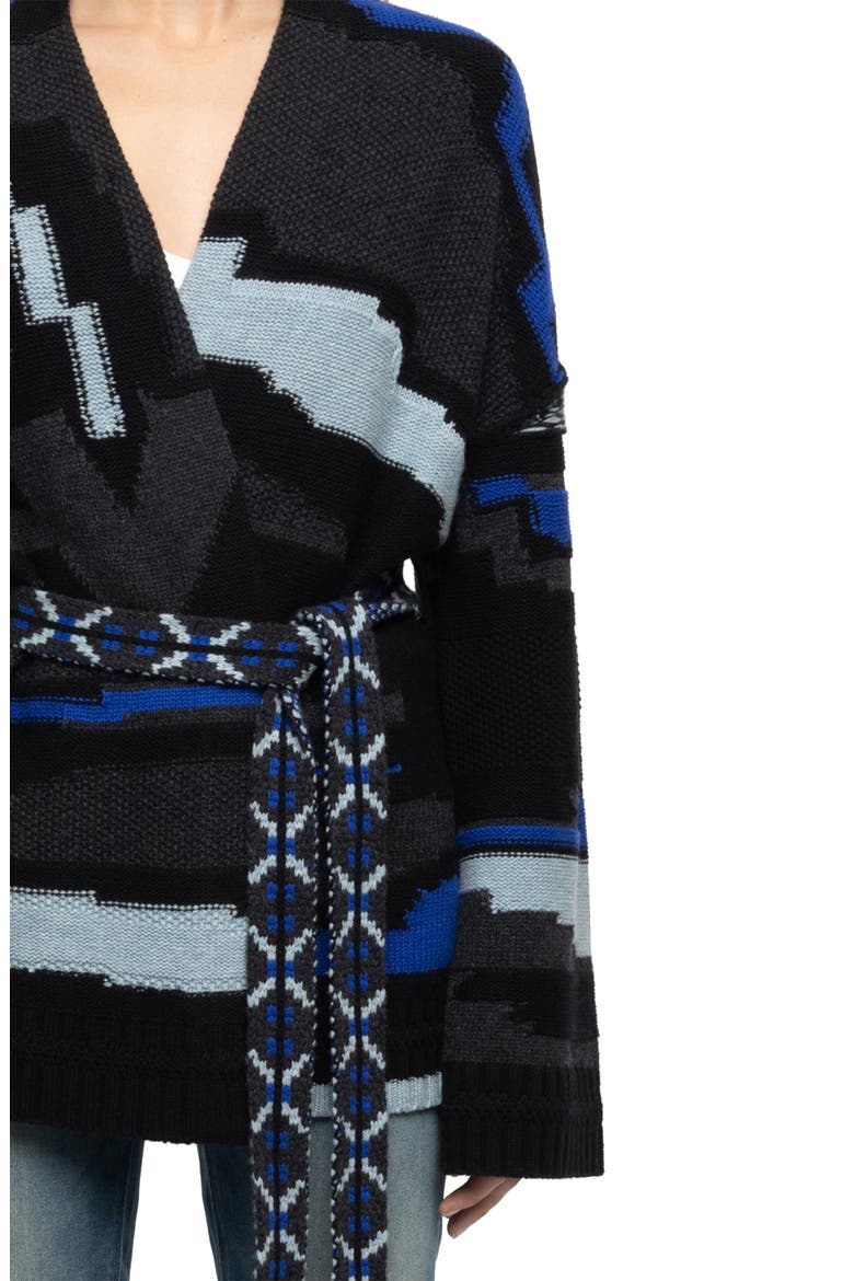 Tie Waist Cardigan, Alternate, color, ANTHRACITE