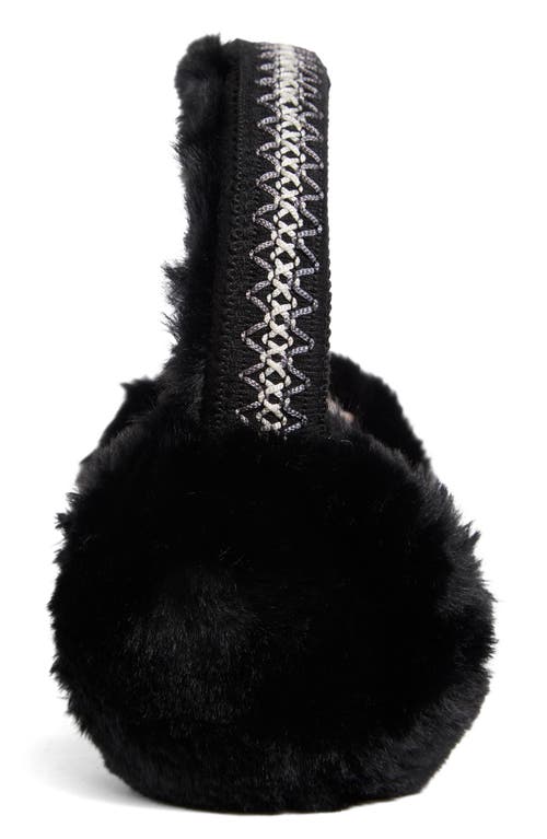 Bcbg Geo Faux Fur Earmuff In Black