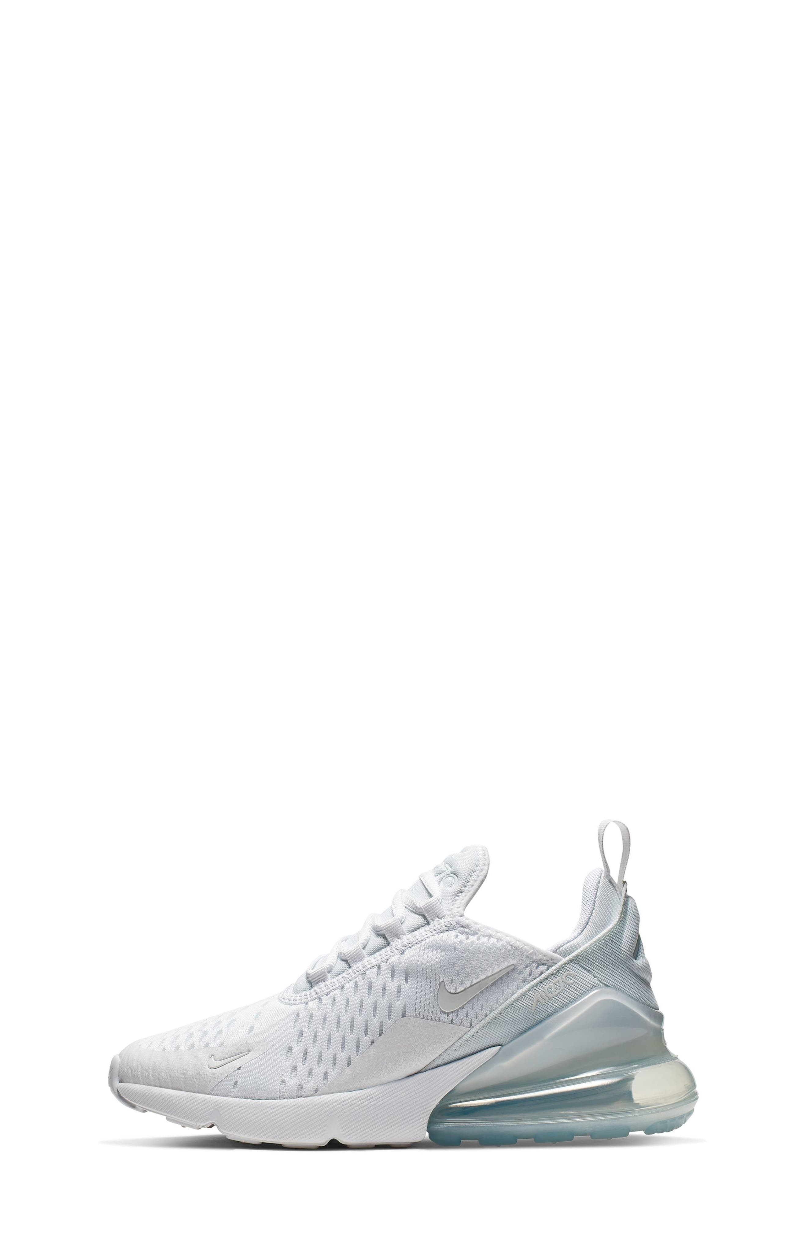 Nike Kids' Air Max 270 Sneaker, Alternate, color, 103 White/White