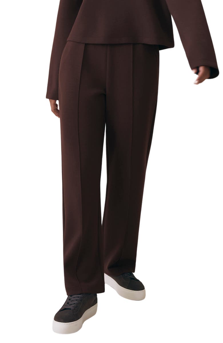 Reiss Jemma Pintuck Pleat Front Drawstring Pants, Main, color, Dark Chocolate