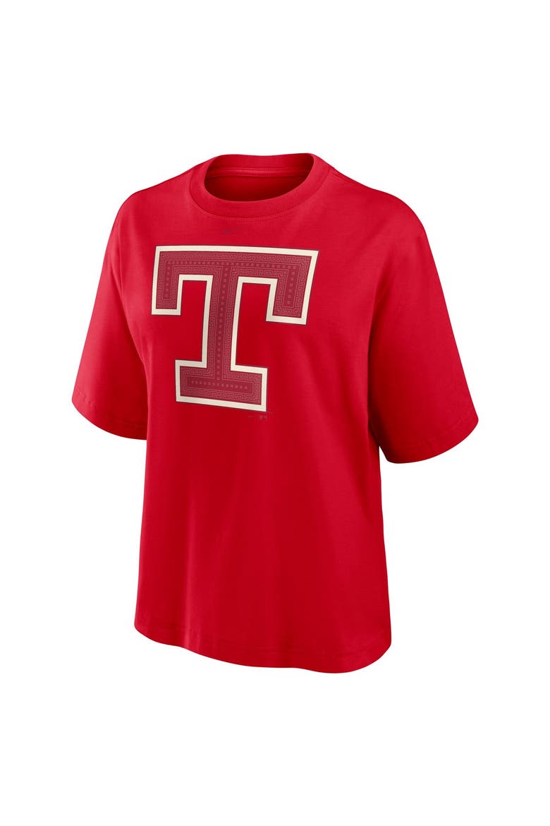 Women's Nike  Red Texas Rangers Premium Essentials Relaxed Boxy T-Shirt, Alternate, color, Red
