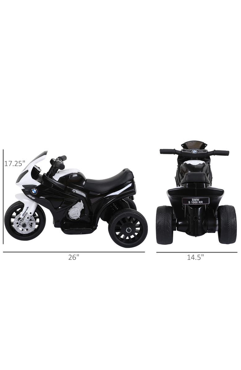 Aosom 6V Licensed BMW Ride On Motorcycle with Headlight, Music, Alternate, color, Black