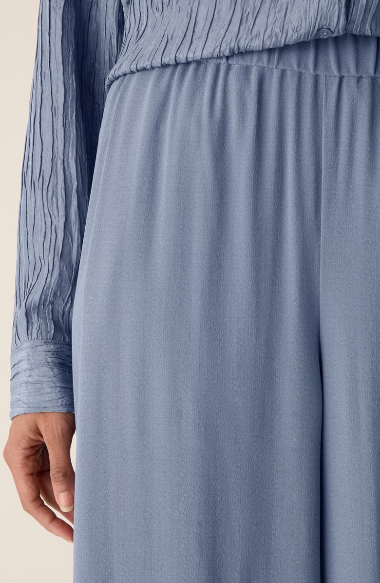 Eileen Fisher Pull-On Satin Wide Leg Pants, Alternate, color, Flint