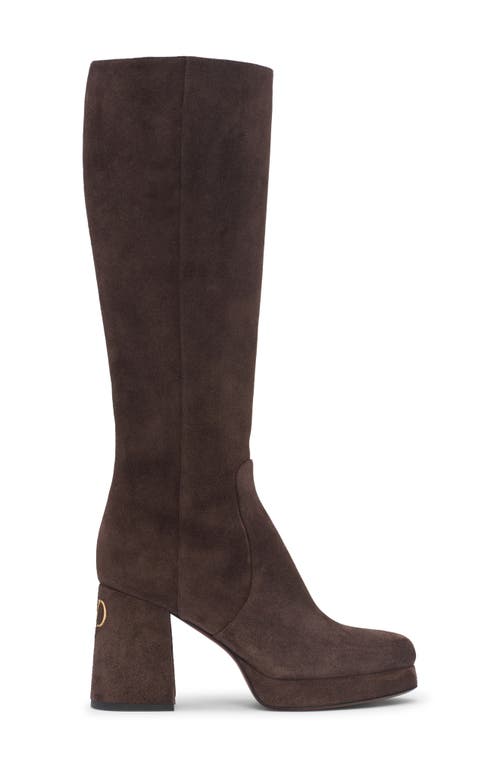 Valentino Fawcette Platform Boot In Crust Leather 90mm In Animal Print
