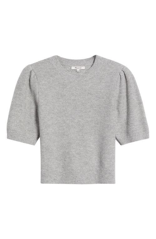 Madewell Manta Textured Puff Short Sleeve Sweater In Gray
