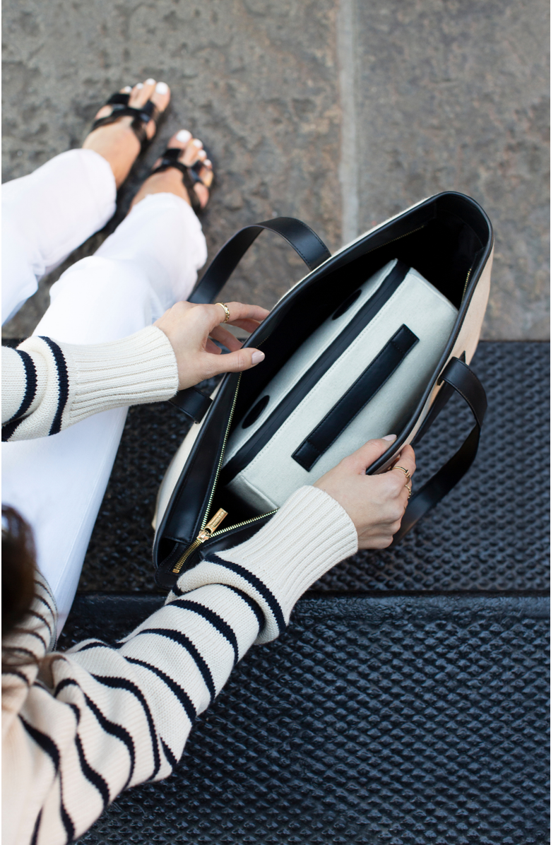 Modern Picnic THE TOTE, Alternate, color, Black Canvas