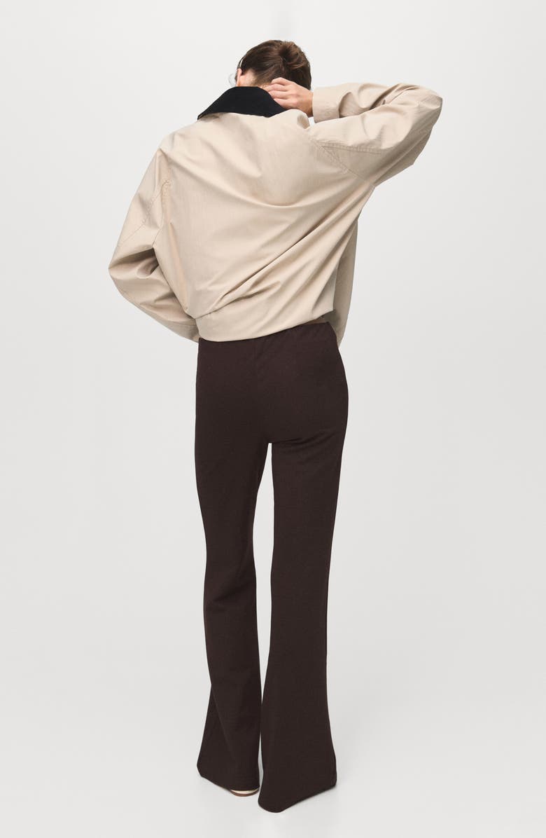 MANGO Seamed Detail Flare Leggings, Alternate, color, Brown