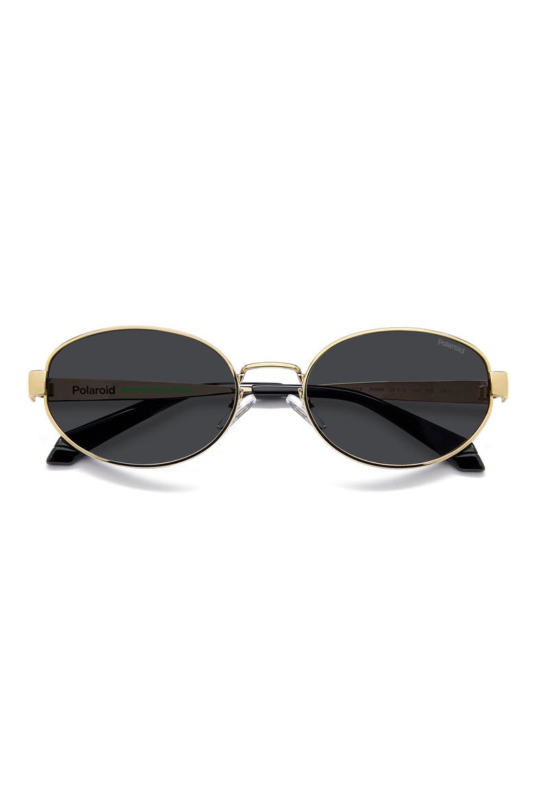55mm Polarized Oval Sunglasses, Main, color, GOLD/ GREY PZ