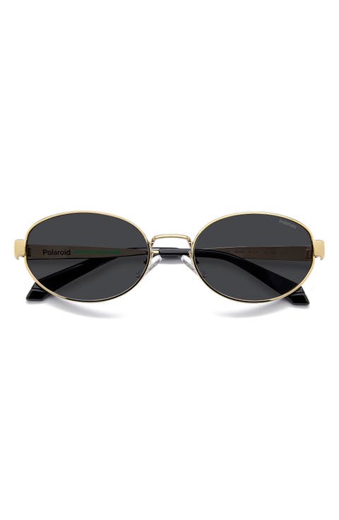 55mm Polarized Oval Sunglasses