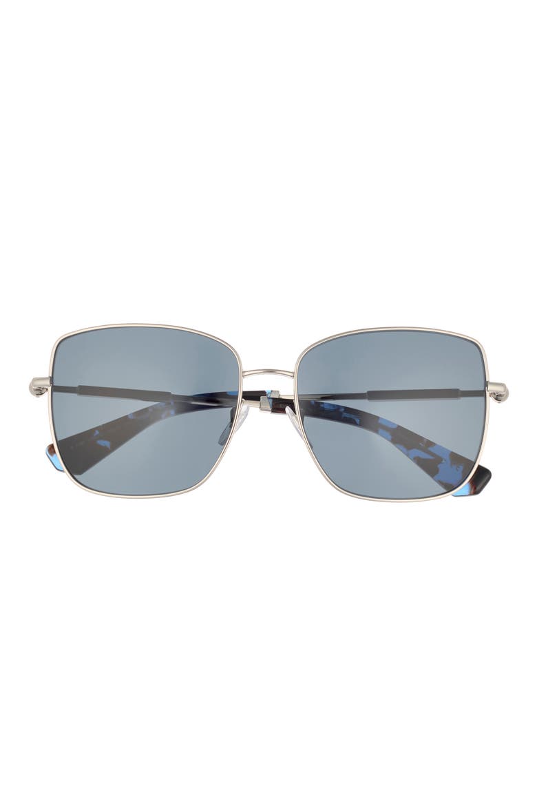 58mm Square Sunglasses, Main, color, DARK GREY