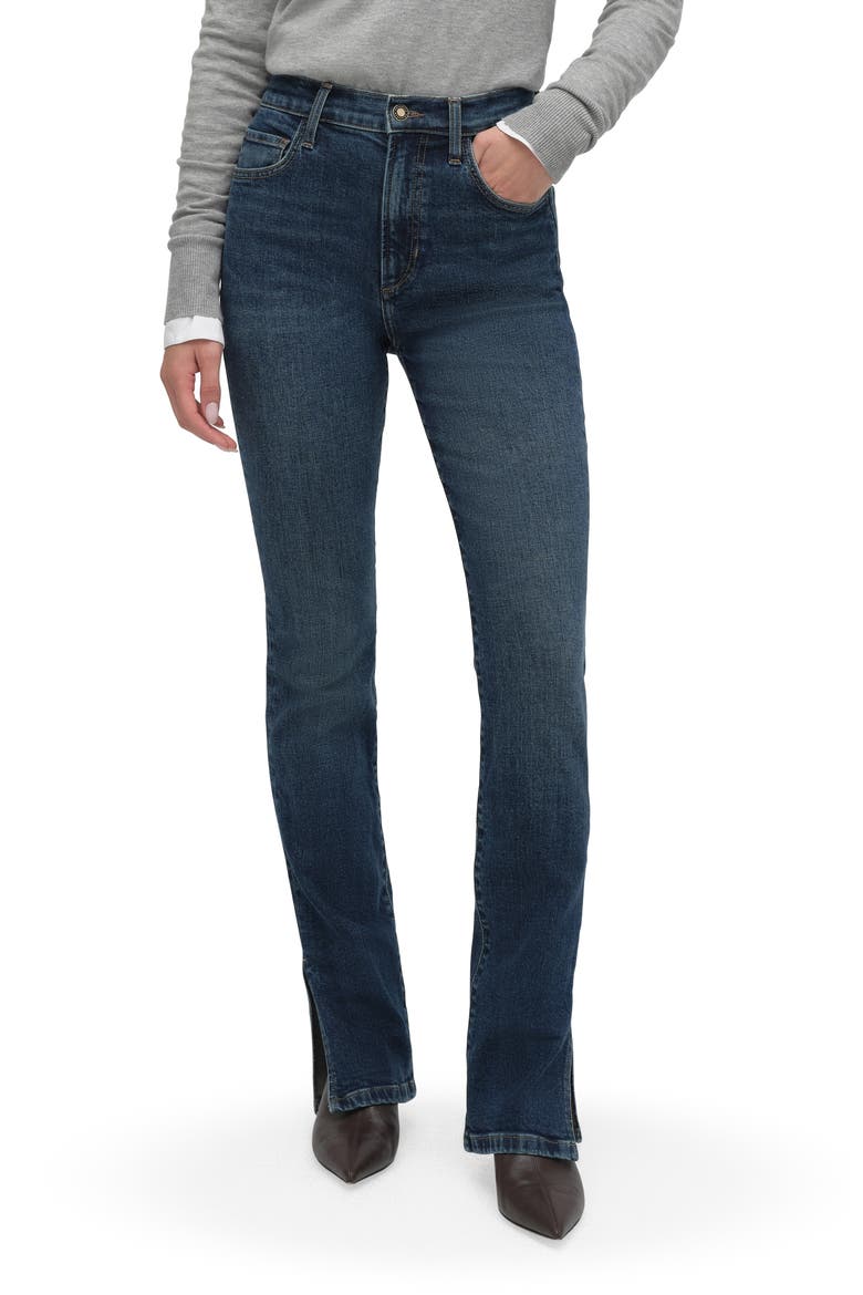 The Valentina Split Hem Super High Waist Bootcut Jeans, Main, color, BELMONT