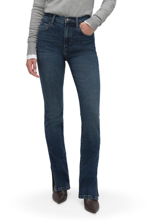 The Valentina Split Hem Super High Waist Bootcut Jeans (Belmont)