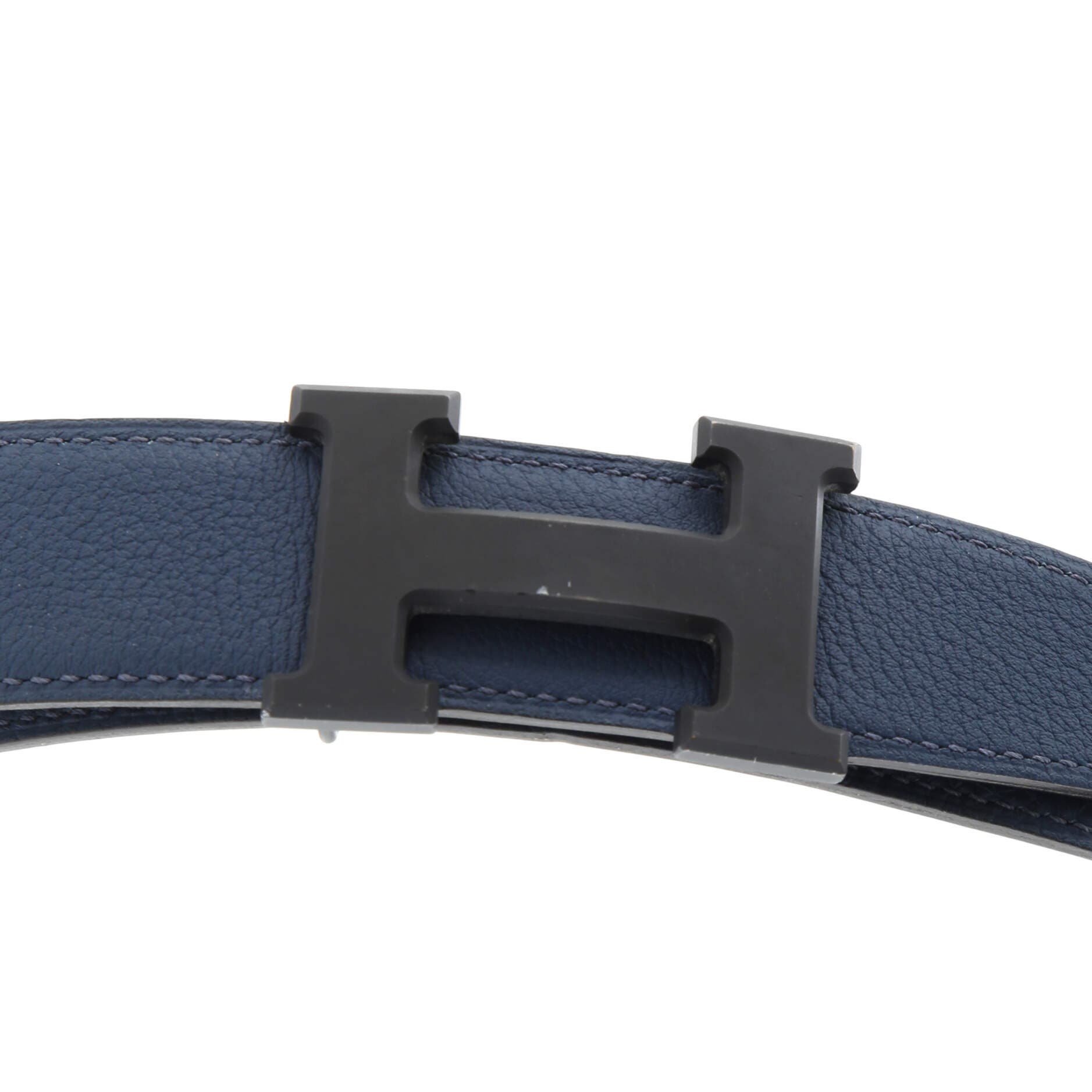 Pre-Owned Hermes Constance Reversible Belt Leather with So Black Matte Hardware Wide, Alternate, color, Black
