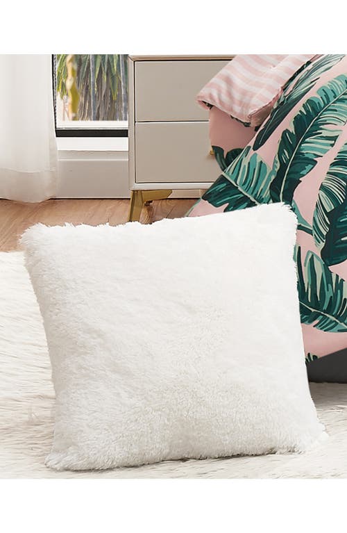Juicy Couture Alexus Ultraplush Faux Fur Pillow In White