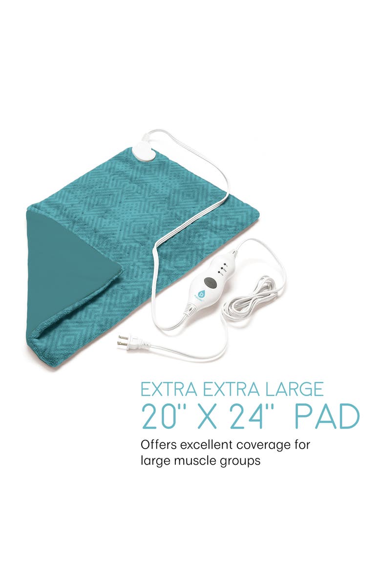 PURSONIC Extra Extra Large Electric Heating Pad, Alternate, color, Aqua