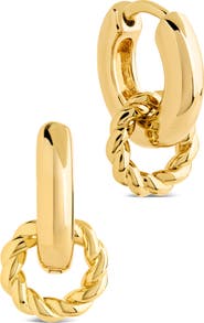 Sterling Forever Braided Ring Hoop Earrings