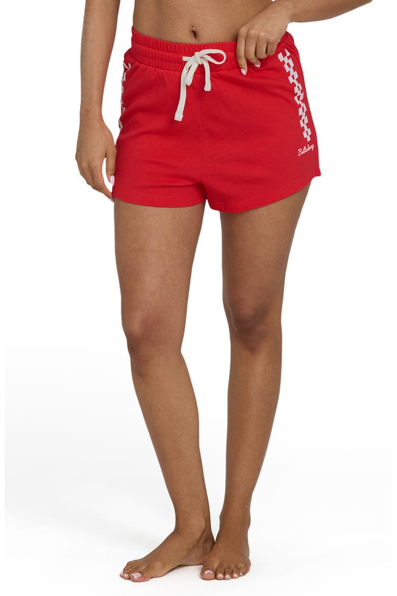 Vacay Forever Cotton Knit Shorts, Main, color, FIESTA RED
