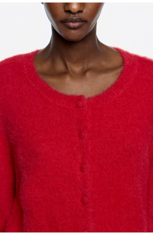 Bimba Y Lola Fur Fitted Cardigan In Red