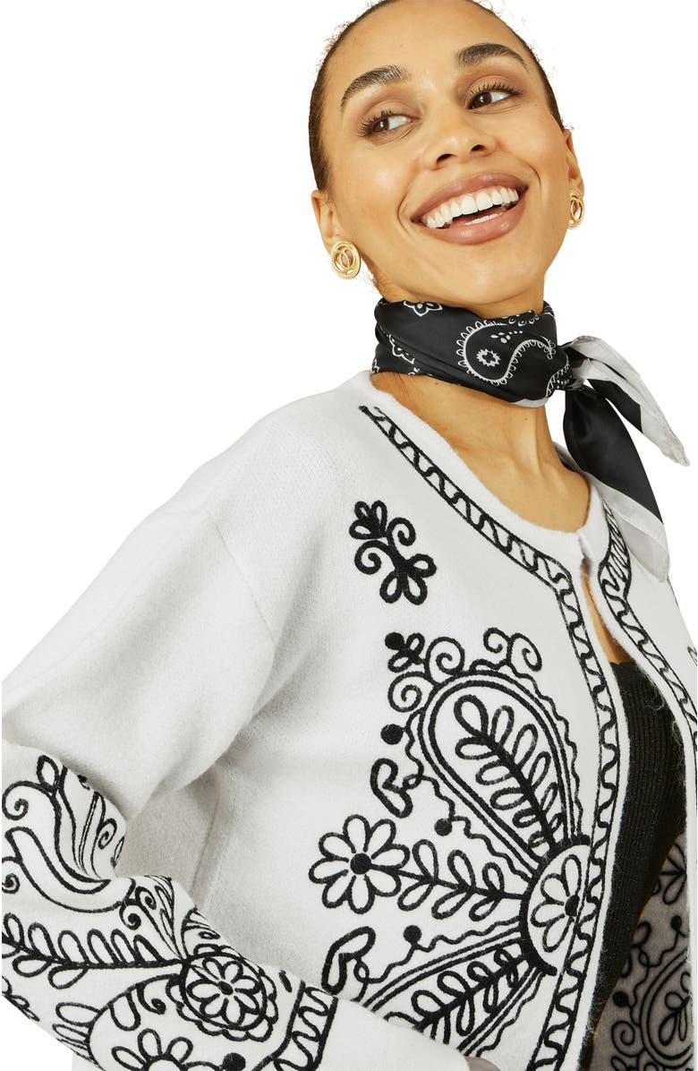 Yumi Knitted Folk Edge To Edge Cardi, Alternate, color, Ivory