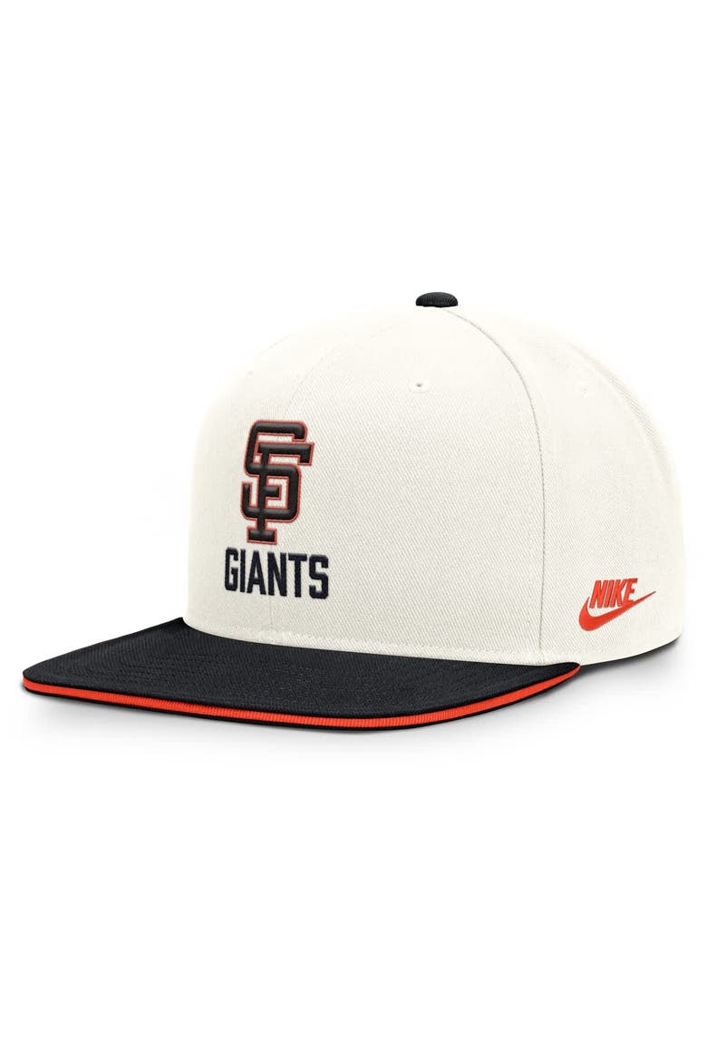 Men's Nike Cream/Black San Francisco Giants Cooperstown Pro Dri-FIT Snapback Hat, Main, color, Cream