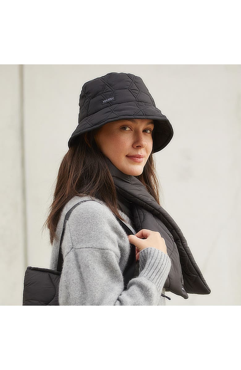 Youzey Puffer Scarf, Alternate, color, Black