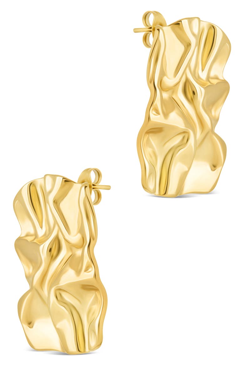 Callan Molten Square Earrings, Alternate, color, GOLD