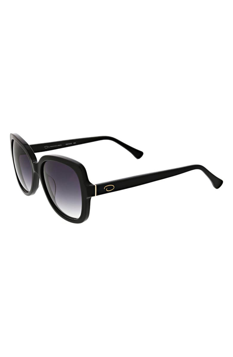 Oscar de la Renta 54mm Butterfly Sunglasses, Alternate, color, Black