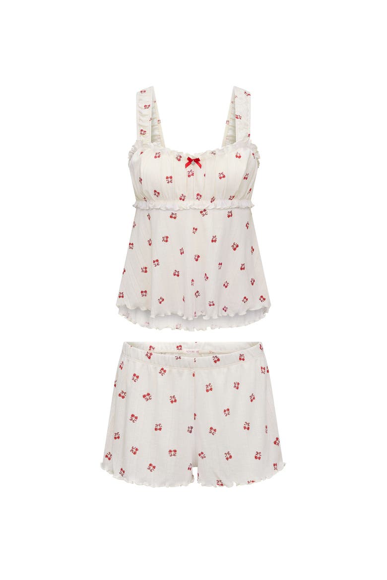 Leanore Tank And Shorts Pajamas, Alternate, color, Novelty beige