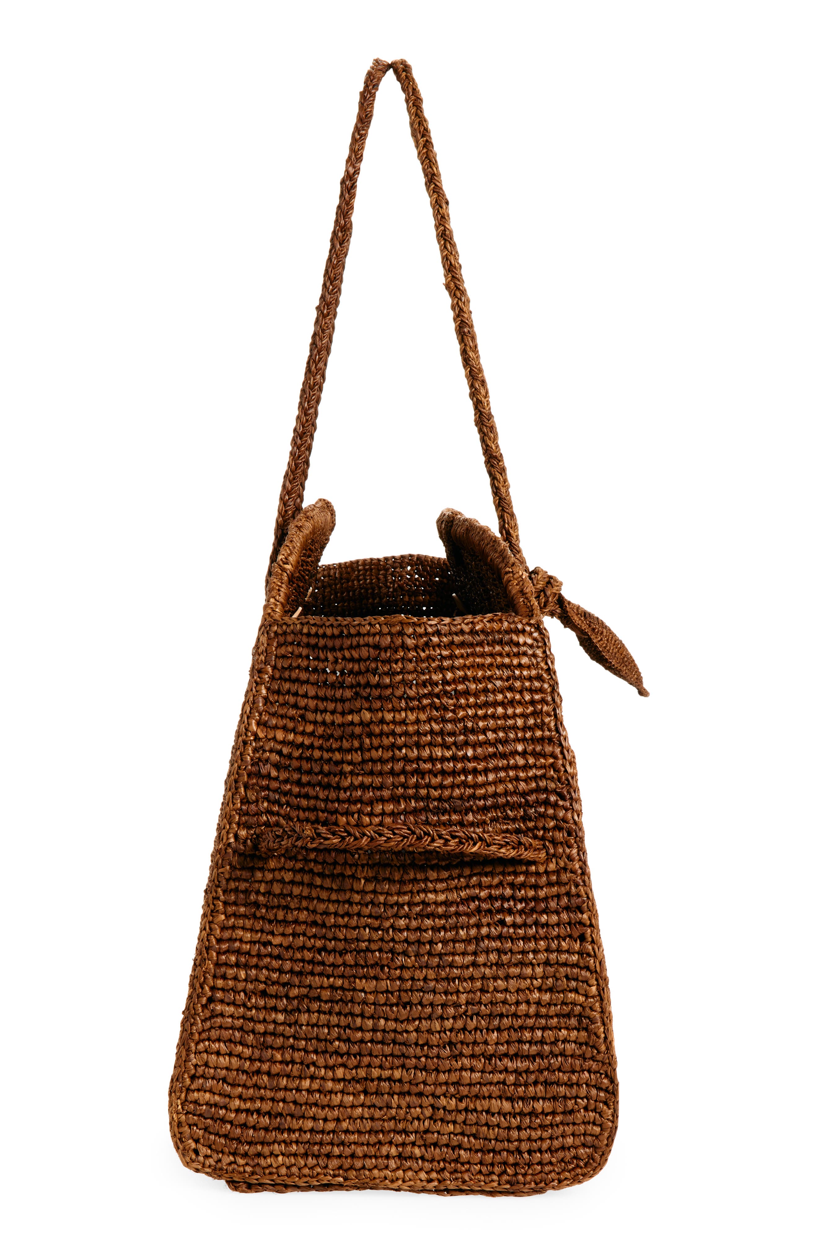 Jacquemus Le Grand Turismo Raffia Bowling Bag, Alternate, color, Camel