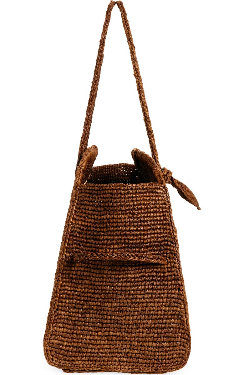 Jacquemus Le Grand Turismo Raffia Bowling Bag, Alternate, color, Camel