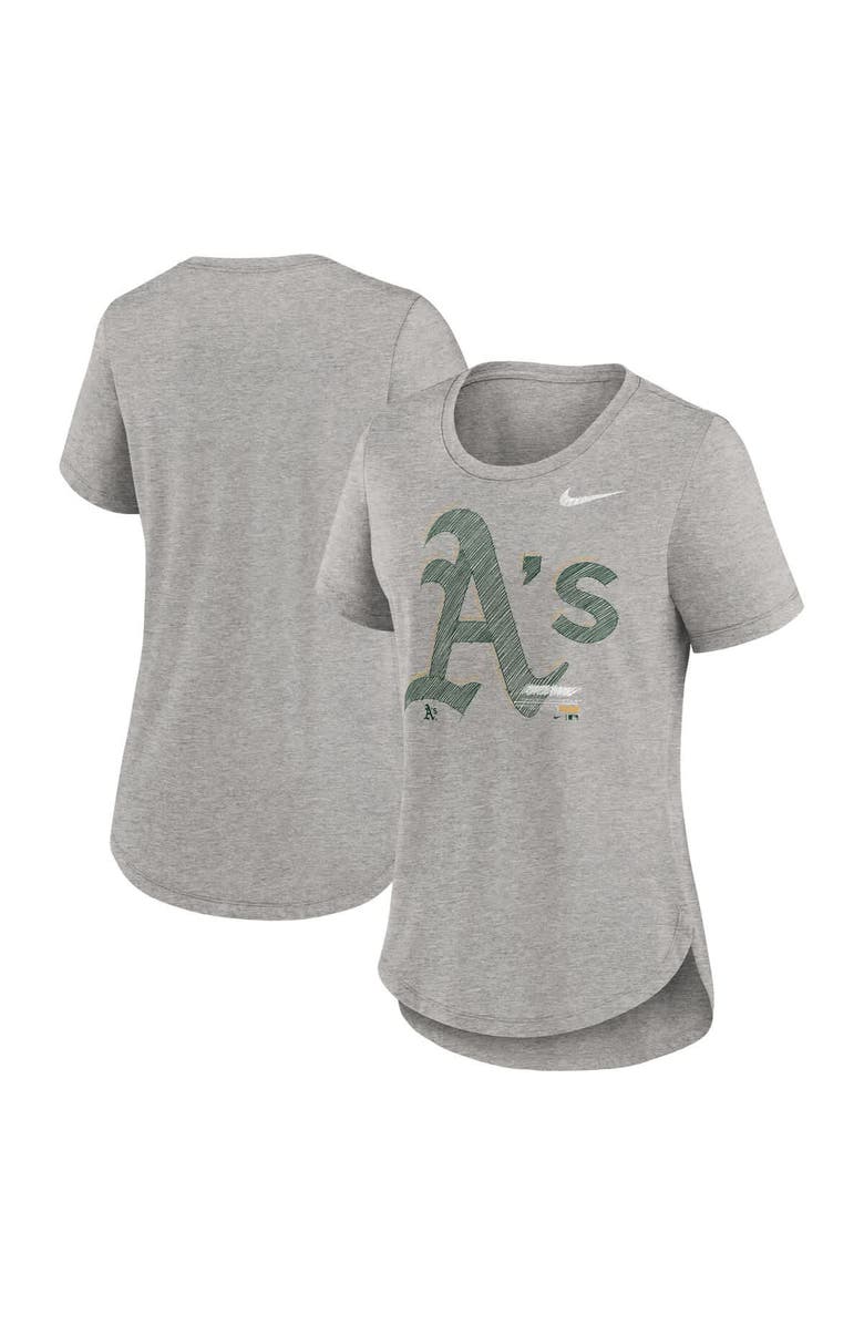 Nike Women's Nike  Heather Gray Athletics Touch Tri-Blend T-Shirt, Main, color, 